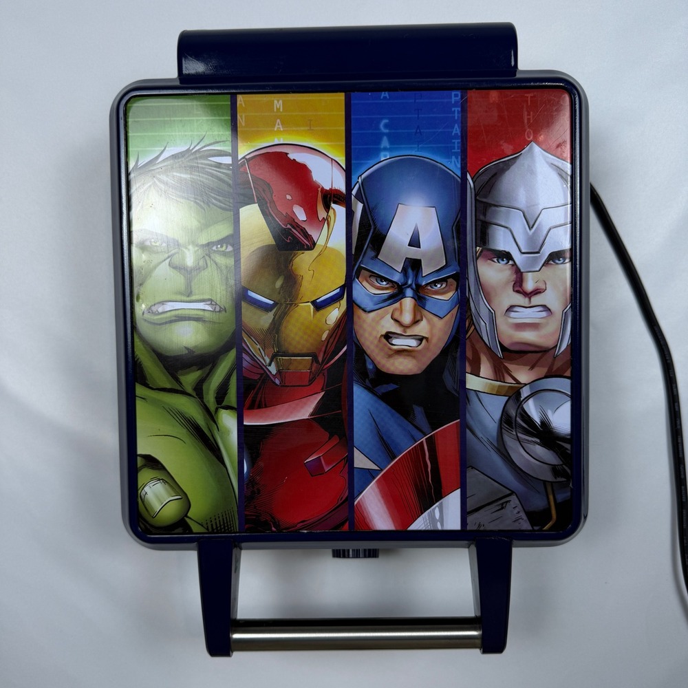 Marvel Waffle Maker Avengers Blue 4-Slice MVA-281 Superhero Symbols